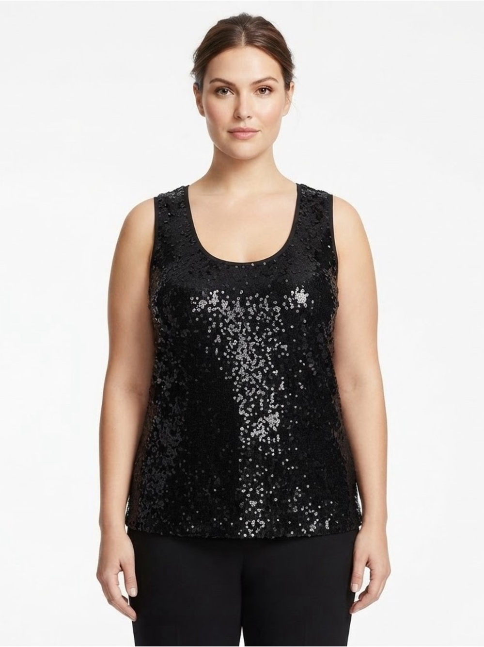 Lane Bryant Black Sequin Tank Top